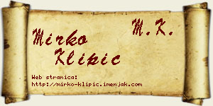 Mirko Klipić vizit kartica